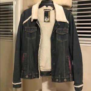 Oakley faux fur lined jean jacket